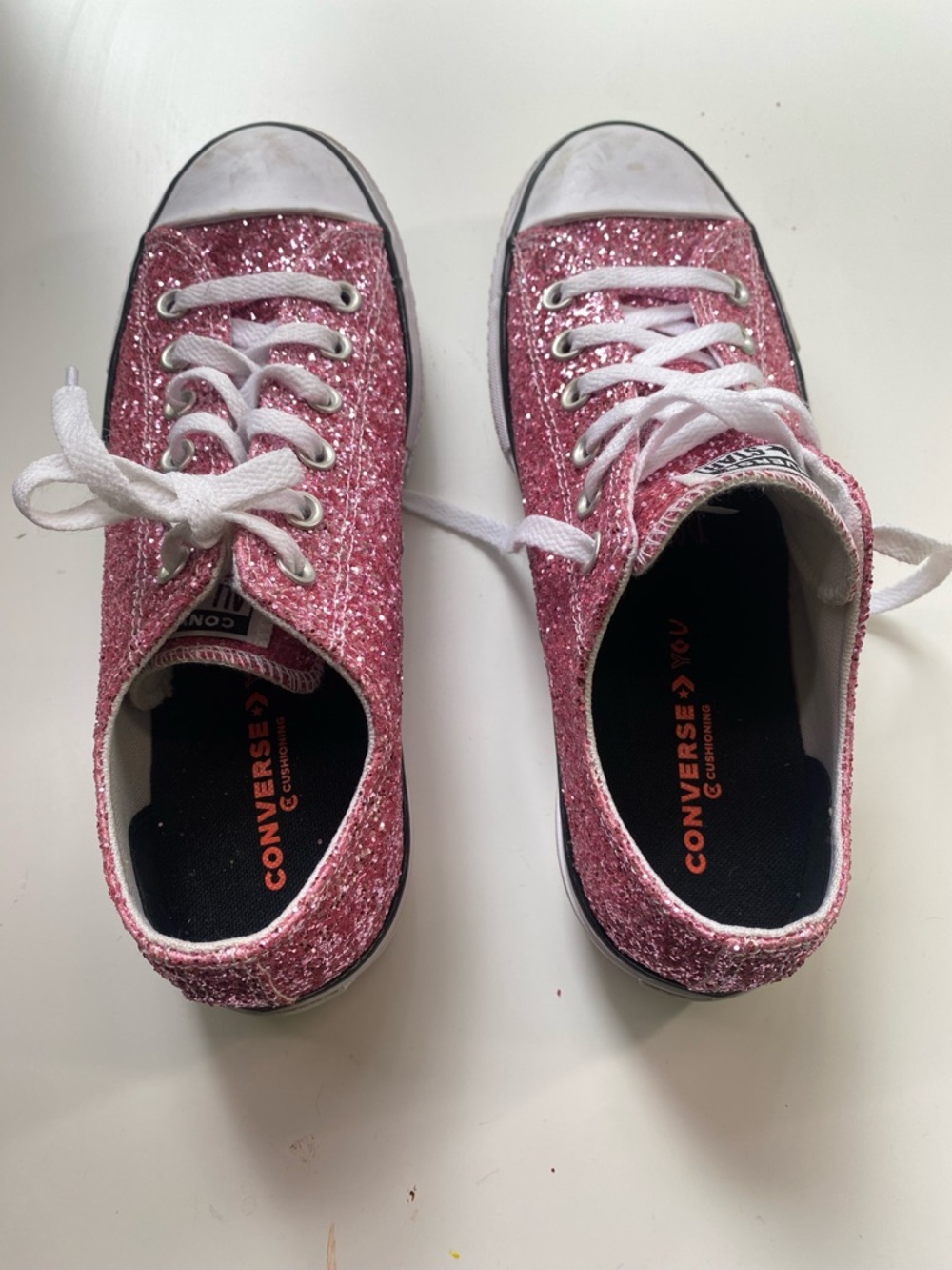 Pink Glitter Low-Top Platform Sneakers - Picture 9 of 10